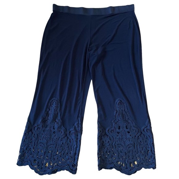 Alfani Pants - Alfani Black Knit Pants with Lace Hem Size 2X